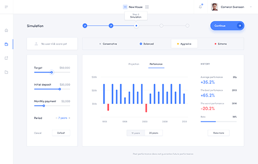 Loan management interface